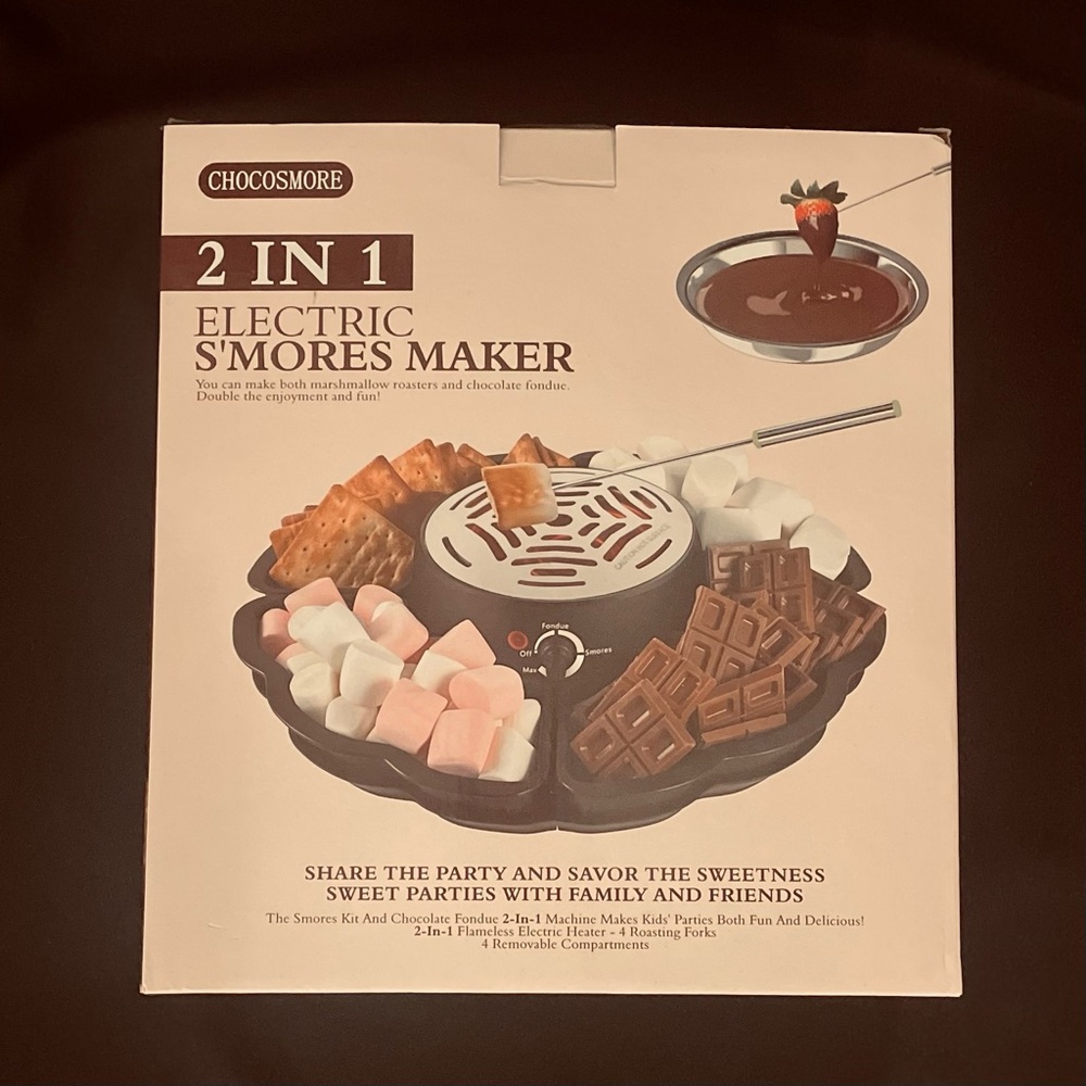 2-in-1 Electric S'mores Maker - Brown and White